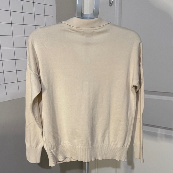 Lands' End Women's V-Neck Sweater - Cream - Picture 4 of 8